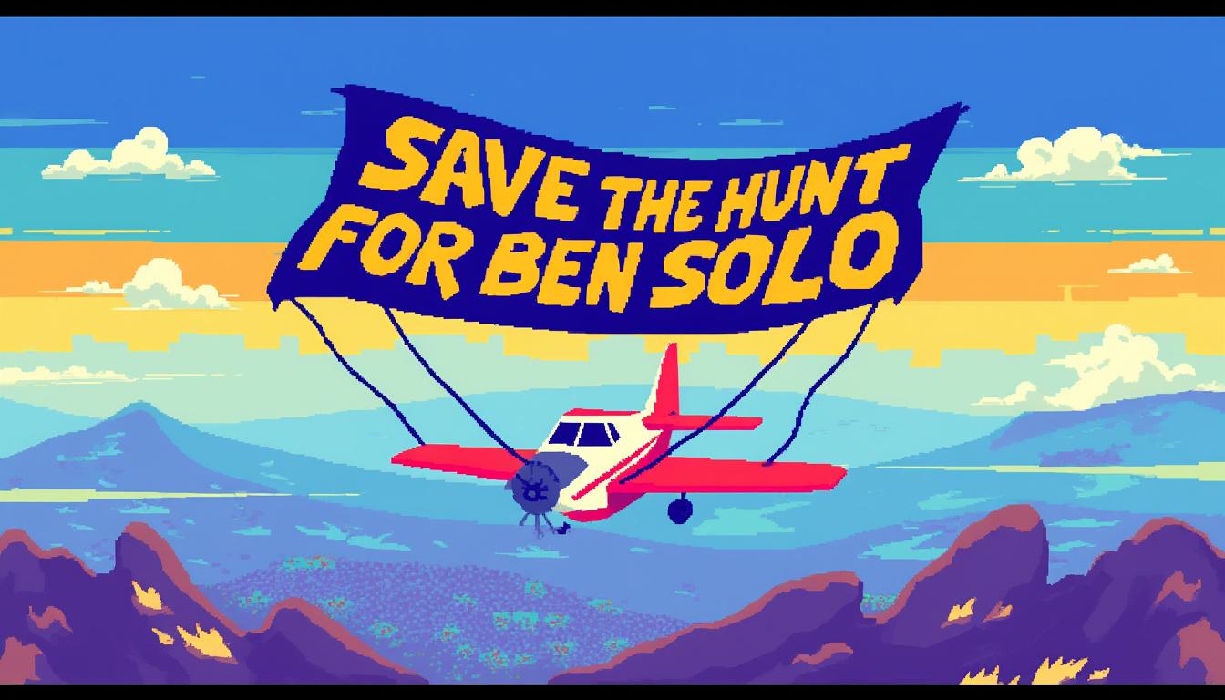 an aircraft flying over burbank catches attention with a message supporting the revival of the 'the hunt for ben solo' project, igniting excitement among fans eager for new star wars adventures.