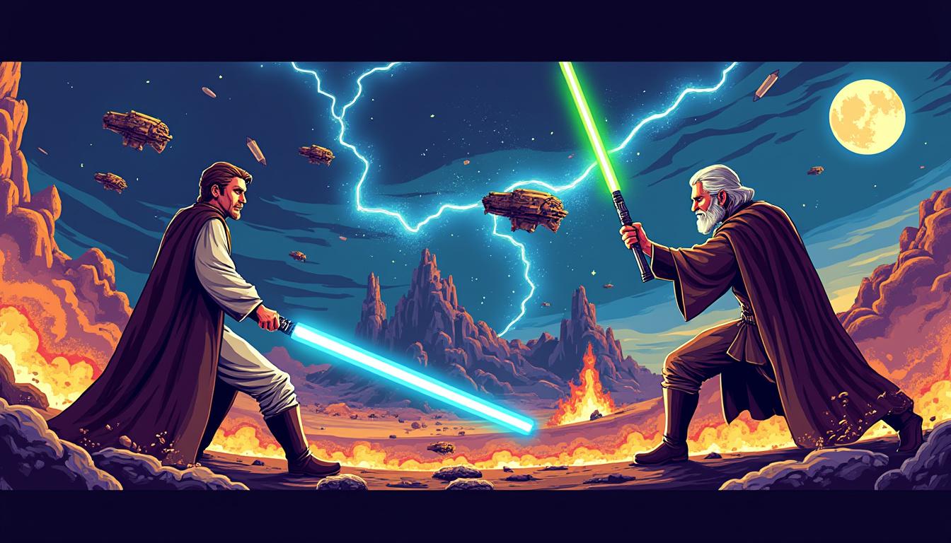 plongez dans jedi knights #9 alors que le comte dooku affronte qui-gon jinn dans une bataille passionnante pendant que l'énigme mystérieuse de corlis rath commence à se dévoiler. explorez les rebondissements épiques de l'histoire et les dynamiques des personnages dans cet épisode captivant de star wars.