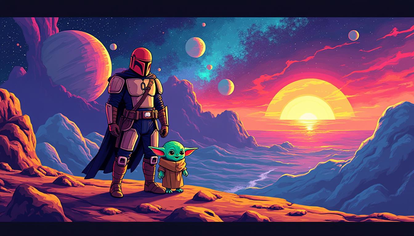 jon favreau reveals insights into din djarin's changing priorities and the bond with grogu in 'the mandalorian,' accompanied by a newly unveiled image.