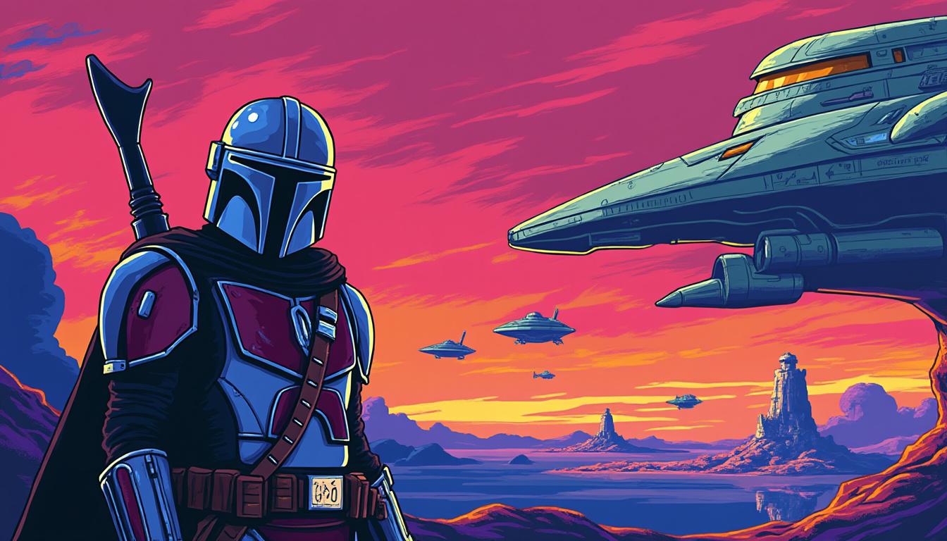 jon favreau shares insights on din djarin&#039;s changing priorities in &#039;the mandalorian&#039; and his bond with grogu, alongside a sneak peek of a new image from the series.