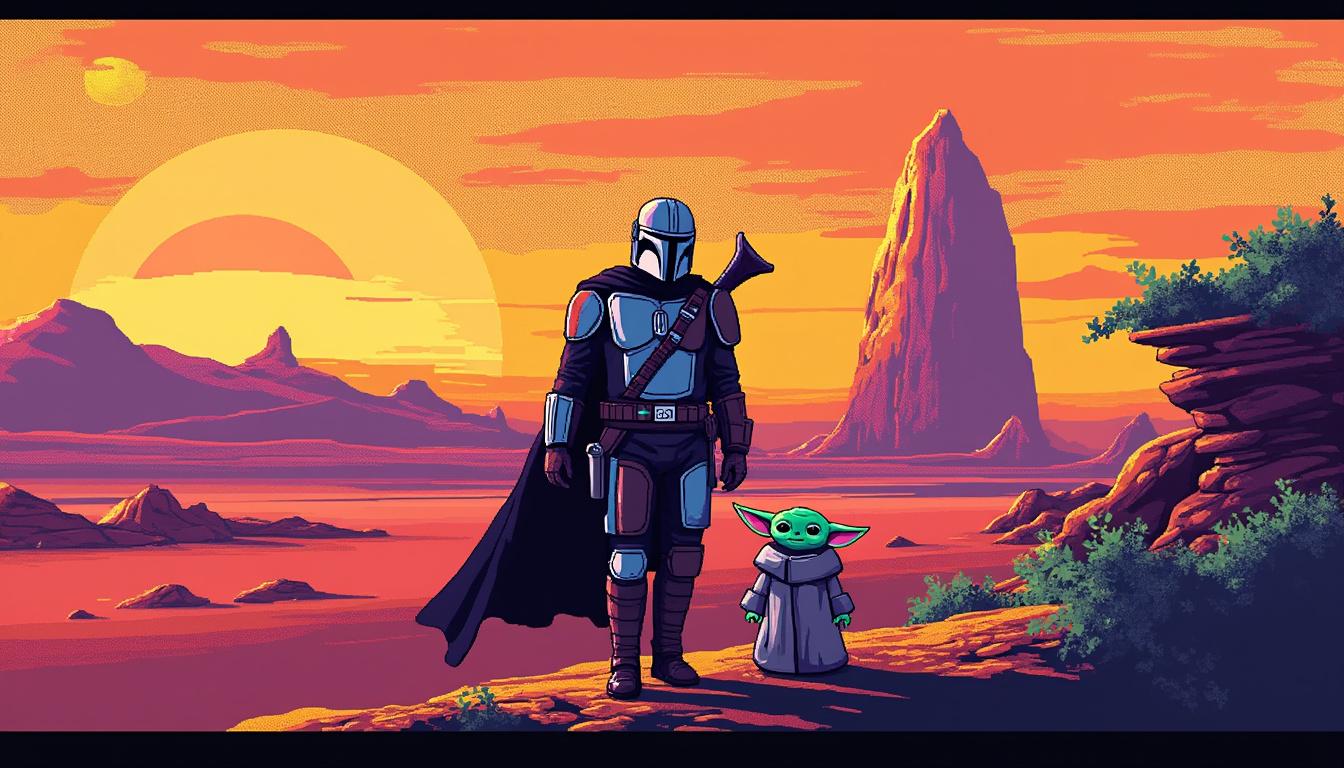 discover the animated yarn short that vividly brings an iconic scene from 'star wars: the mandalorian' to life with charming stop-motion animation and detailed craftsmanship.