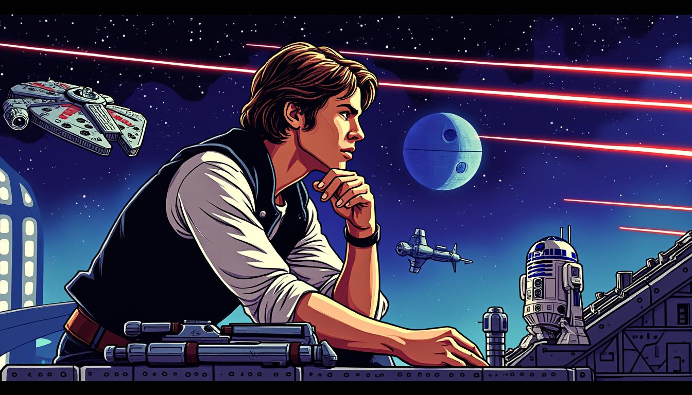 a detailed review of han solo: hunt for the falcon #5, highlighting a disappointing finale that detracts from an otherwise promising series.