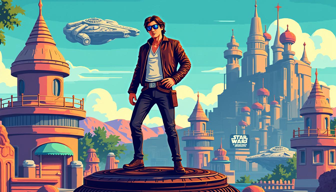 get an exclusive first look at han solo's arrival at disneyland as the park undergoes an exciting transformation with galaxy’s edge timeline updates.