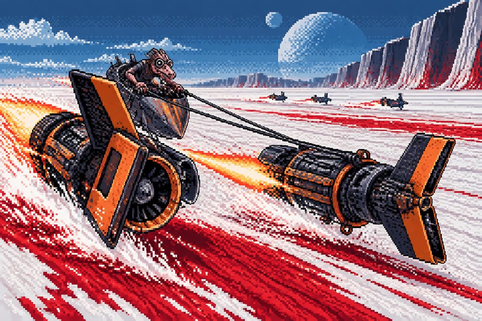 watch sebulba race across crait in the galactic racer launch trailer, packed with high-speed action, intense competition, and thrilling star wars racing.